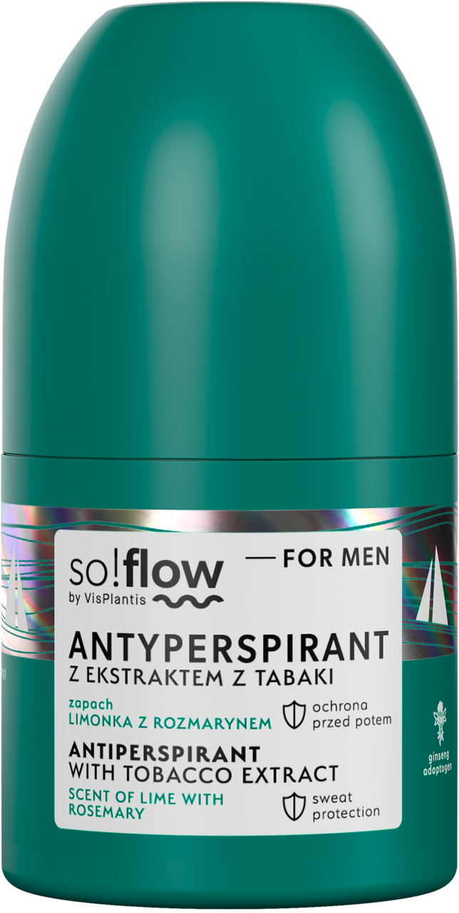 SO!FLOW BY VIS PLANTIS, For Men, antyperspirant w kulce, dla mężczyzn, z ekstraktem z tabaki, Limonka z Rozmarynem, 50 ml