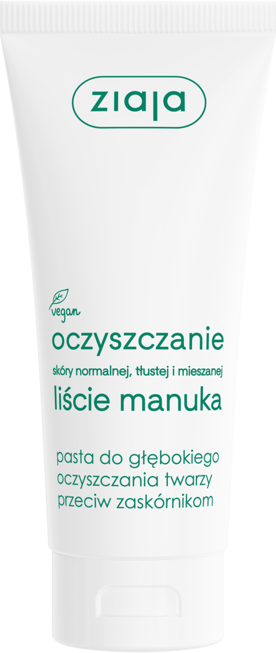 ZIAJA, Liście Manuka, pasta do mycia twarzy, przeciw zaskórnikom, 75 ml