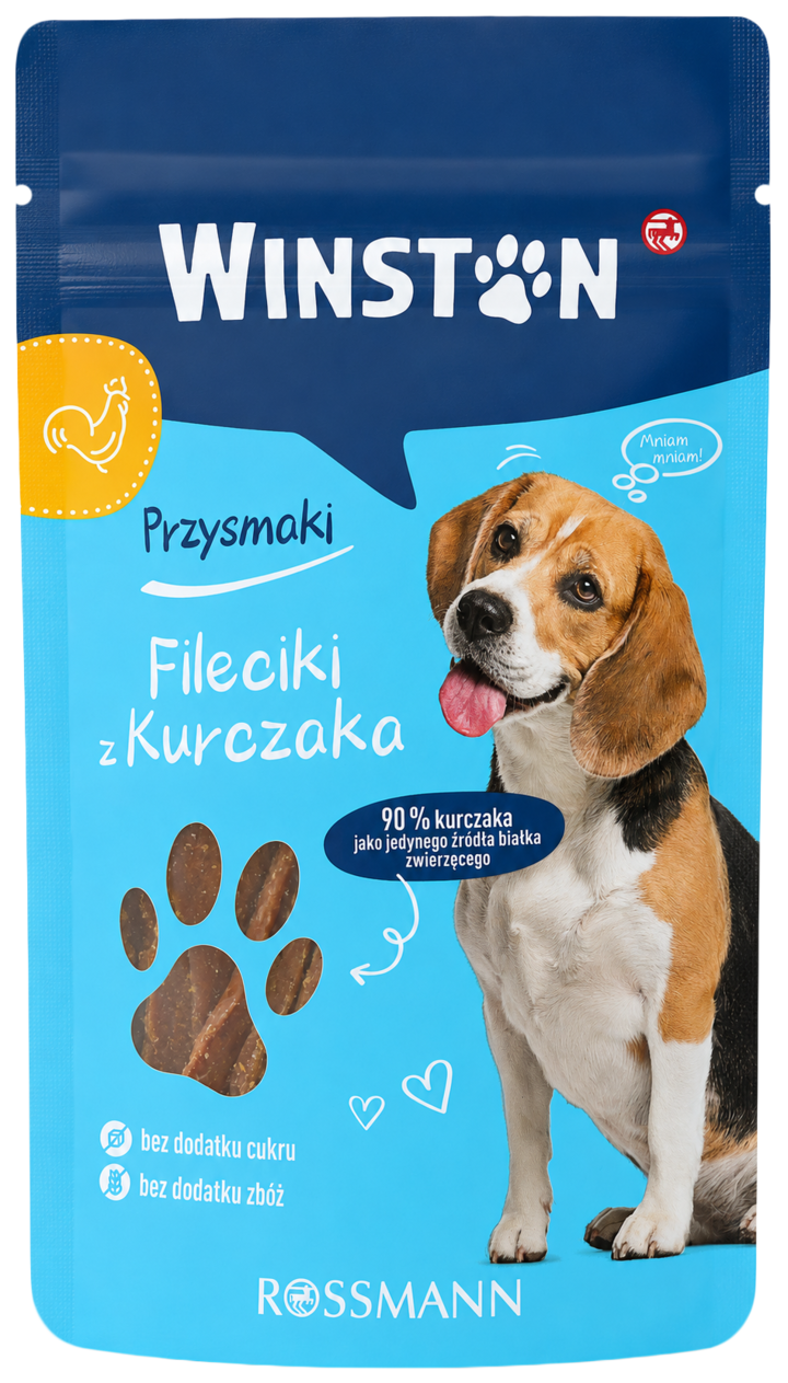 WINSTON, karma uzupełniająca dla dorosłych psów, przekąska z kurczakiem, 70 g