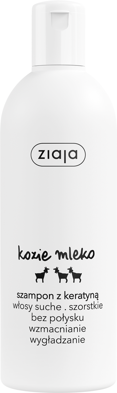 ZIAJA, Kozie Mleko, szampon do włosów z keratyną, wzmacniający, 400 ml