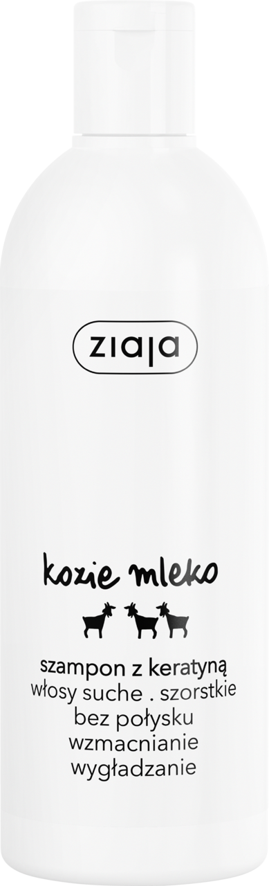 ZIAJA, Kozie Mleko, szampon do włosów z keratyną, wzmacniający, 400 ml