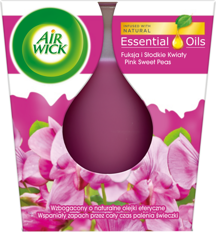 AIR WICK, Essential Oils Infusion, świeczka zapachowa, Fuksja i Słodkie