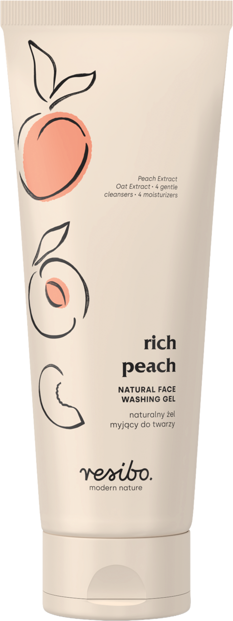 RESIBO, Rich Peach, żel do mycia twarzy, naturalny, 125 ml