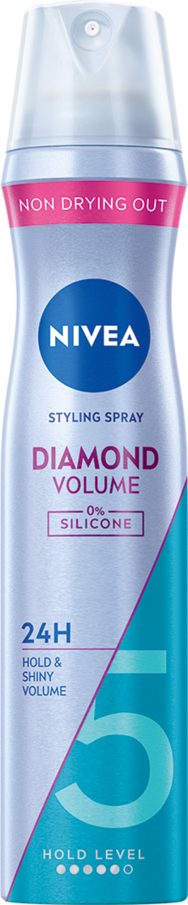 NIVEA, Diamond Volume, lakier do włosów, poziom utrwalenia: 5, 250 ml