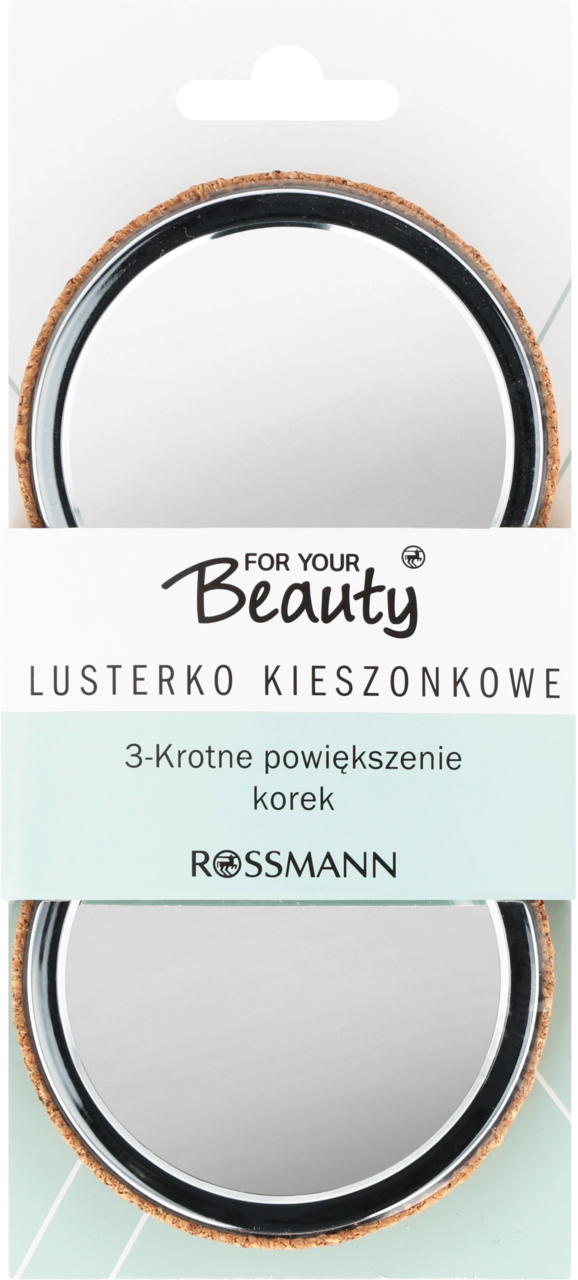 FOR YOUR BEAUTY, lusterko,  korkowe, dwustronne, powiększające 3x, 1 szt.