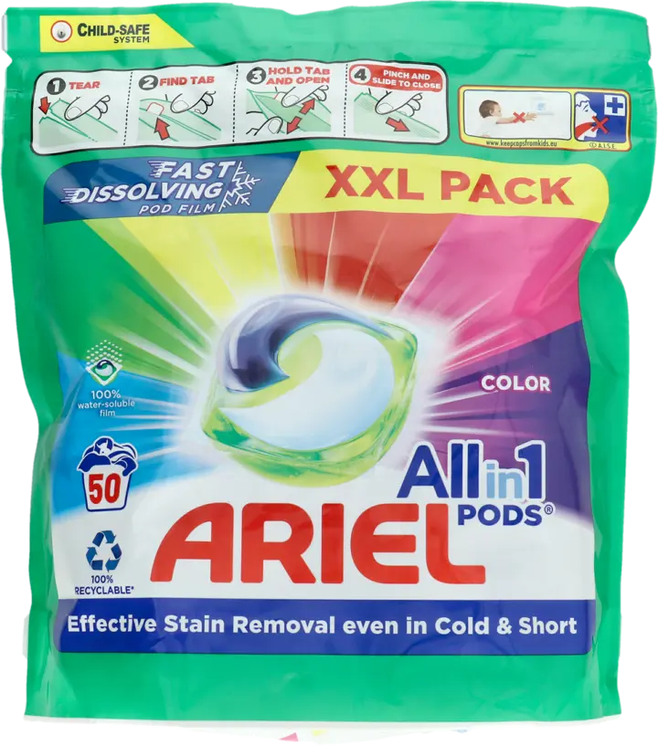 ARIEL, All in 1 Pods Color, kapsułki do prania tkanin kolorowych, 50