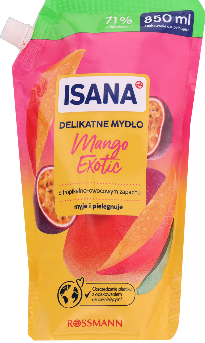 ISANA, mydło w płynie, delikatne, zapach sezonowy, zapas, 850 ml