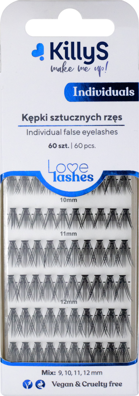 KILLYS, Make Me Up! Love Lashes, kępki sztucznych rzęs, różne długości, 60 szt.