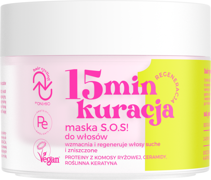 ONLYBIO HAIR CYCLING, maska do włosów, 15 minutowa, S.O.S., 280 ml