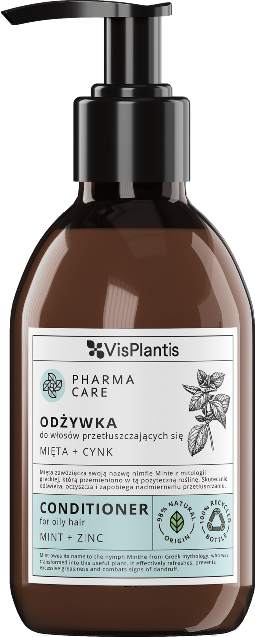 VIS PLANTIS, Pharma Care, odżywka do włosów, przetłuszczających się, Mięta + Cynk, 300 ml