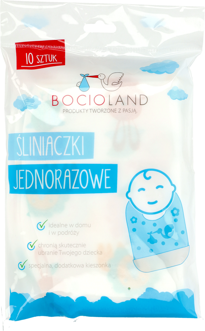 BOCIOLAND, śliniaki jednorazowe, 10 szt.