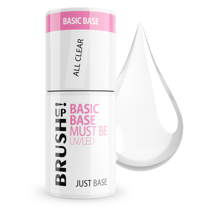 BRUSH UP!, , baza hybrydowa do paznokci, Just Base All Clear