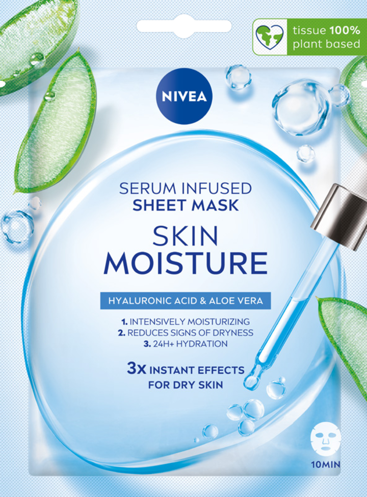 NIVEA, Skin Moisture, maska w płachcie z serum nawilżającym, 1 szt.