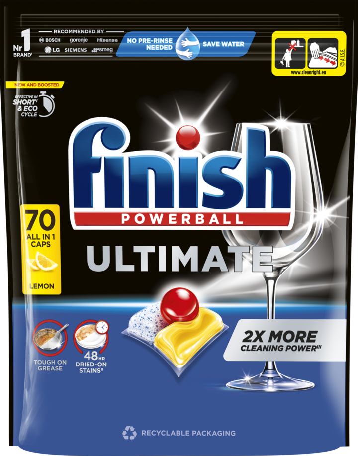 FINISH, Ultimate, kapsułki do zmywarki, Lemon, 70 szt.