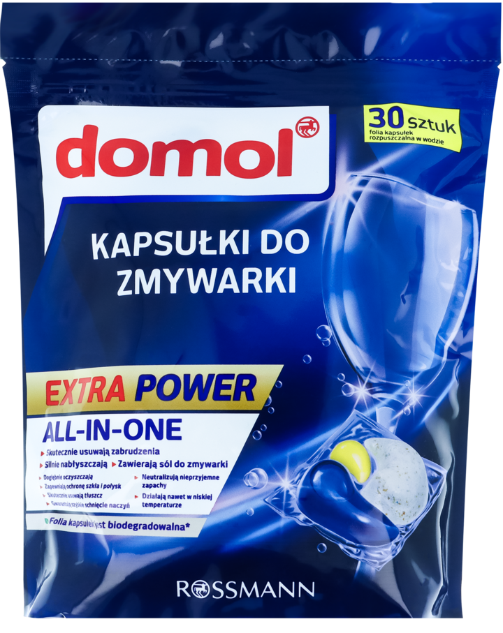 DOMOL, Extra Power, kapsułki do zmywarki, 30 szt.