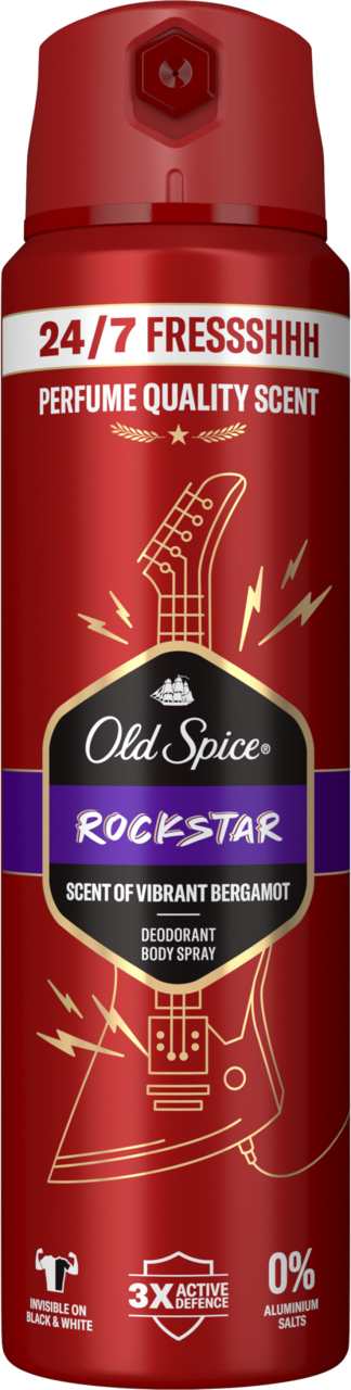 OLD SPICE, Rockstar, dezodorant w sprayu, dla mężczyzn, Vibrant Bergamot, 150 ml