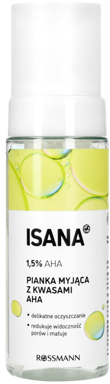 ISANA, Love Your Skin, pianka myjąca z kwasem AHA, 165 ml