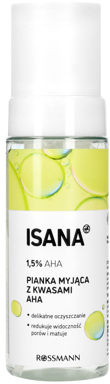 ISANA, Love Your Skin, pianka myjąca z kwasem AHA, 165 ml