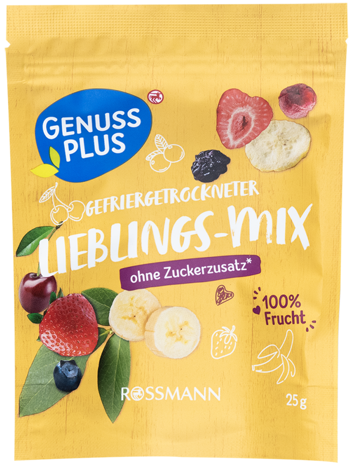 GENUSS PLUS, owoce liofilizowane, mix, 25 g