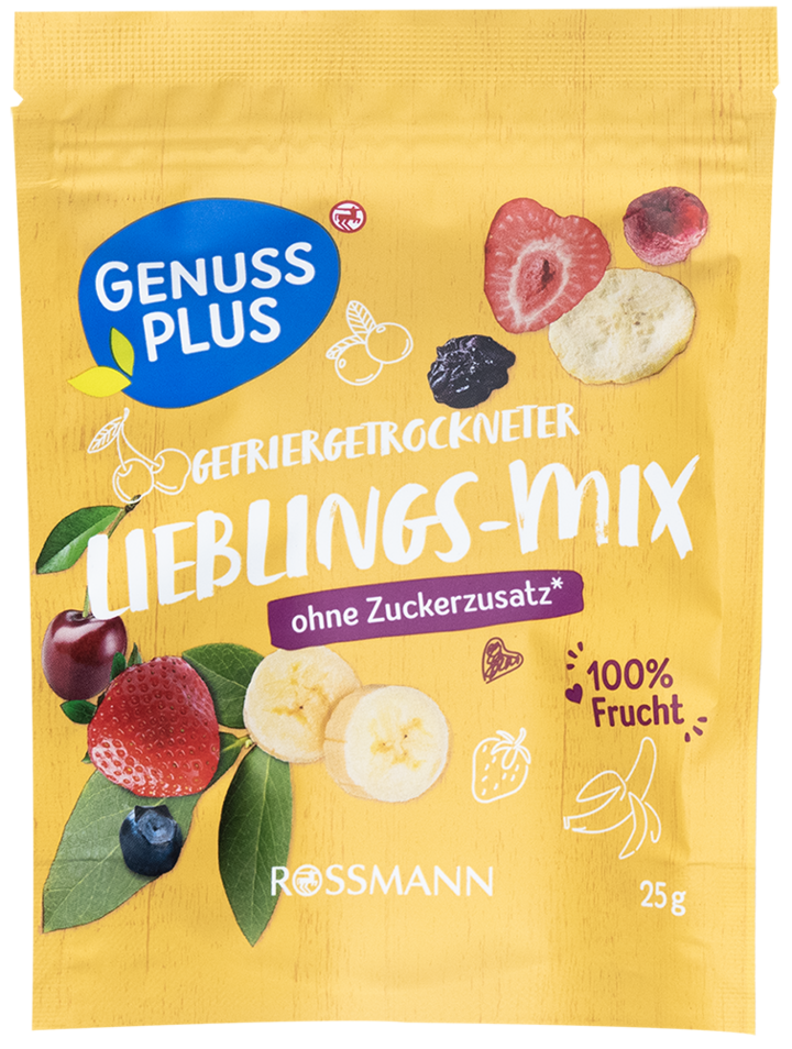 GENUSS PLUS, owoce liofilizowane, mix, 25 g