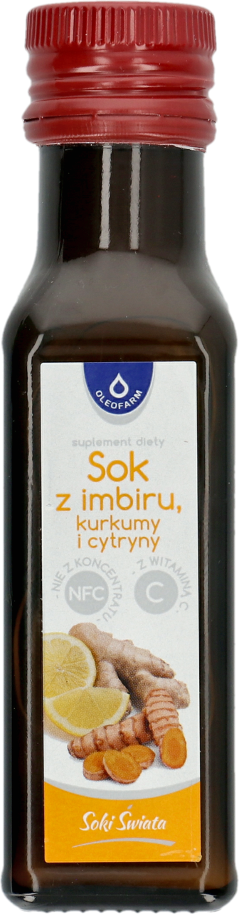 OLEOFARM, sok z Imbiru, Kurkumy i Cytryny z Witaminą C, suplement diety, 100 ml