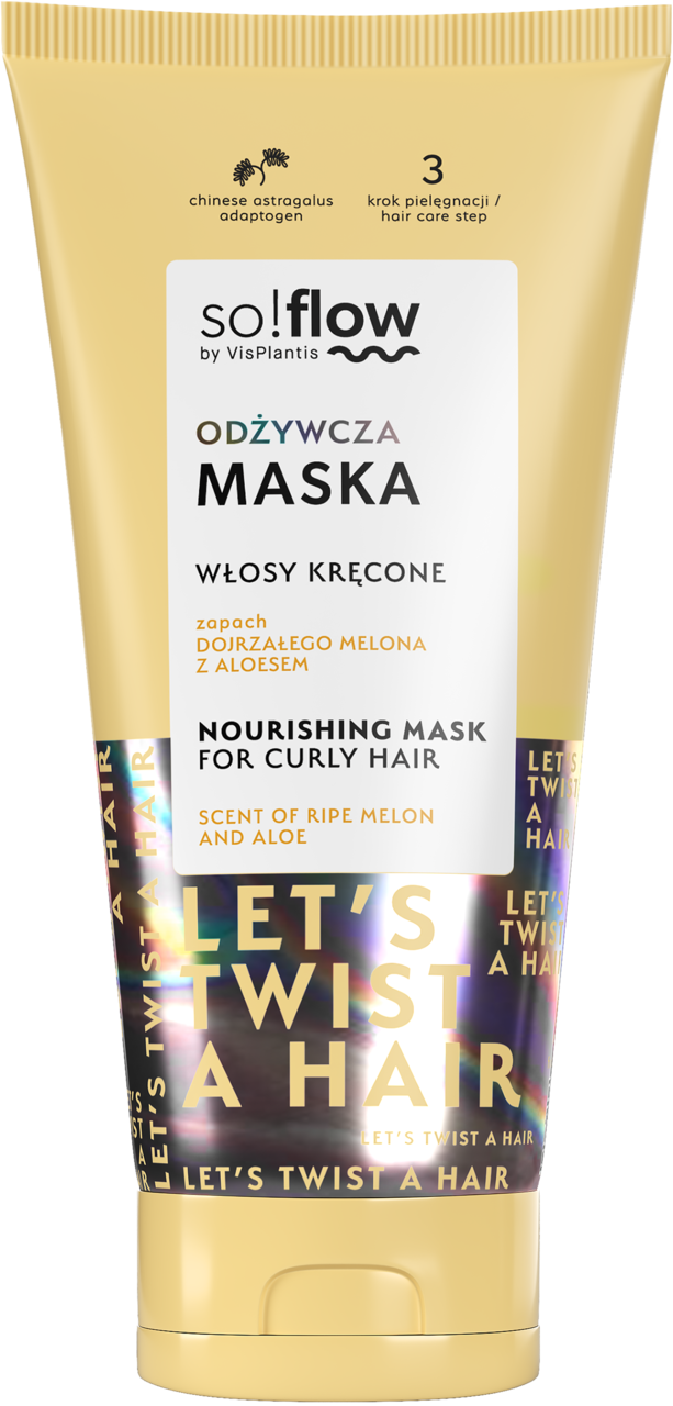SO!FLOW BY VIS PLANTIS, maska odżywcza do włosów kręconych, zapach dojrzałego melona z aloesem, 200 ml