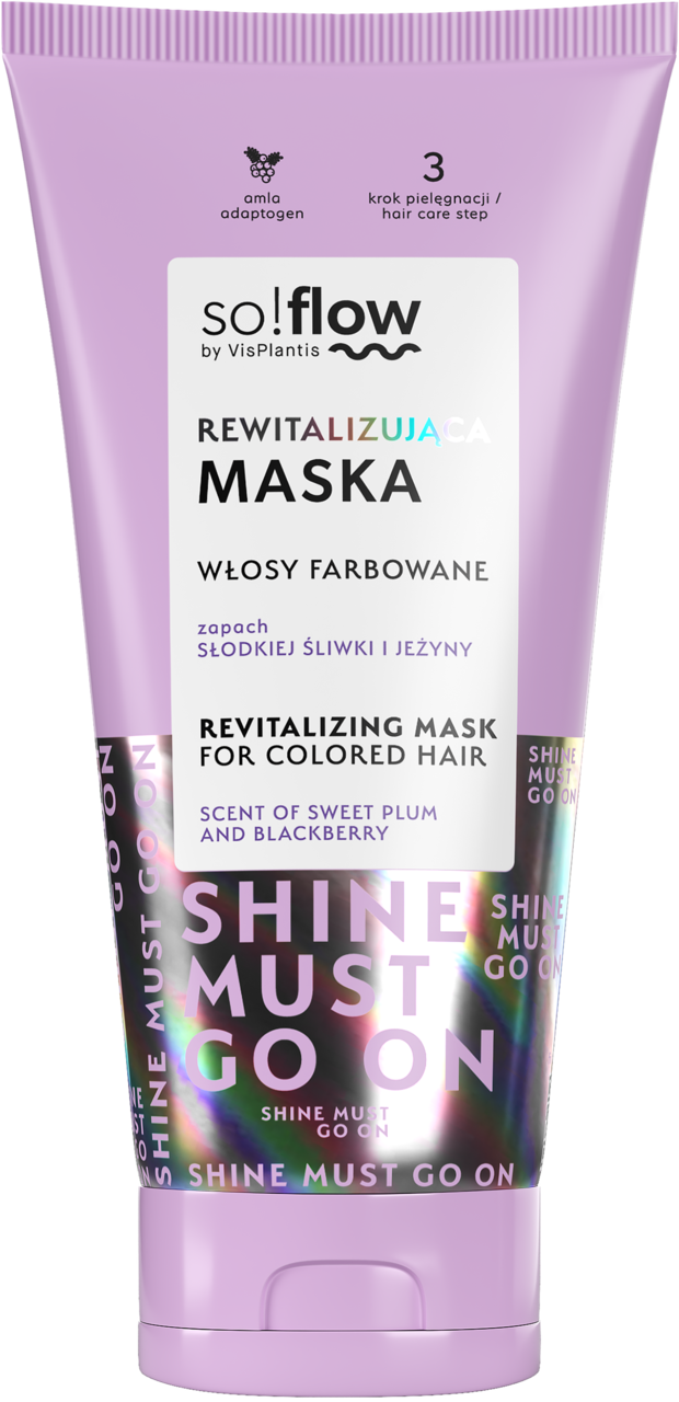 SO!FLOW BY VIS PLANTIS, maska rewitalizująca do włosów farbowanych, zapach słodkiej śliwki i jeżyny, 200 ml