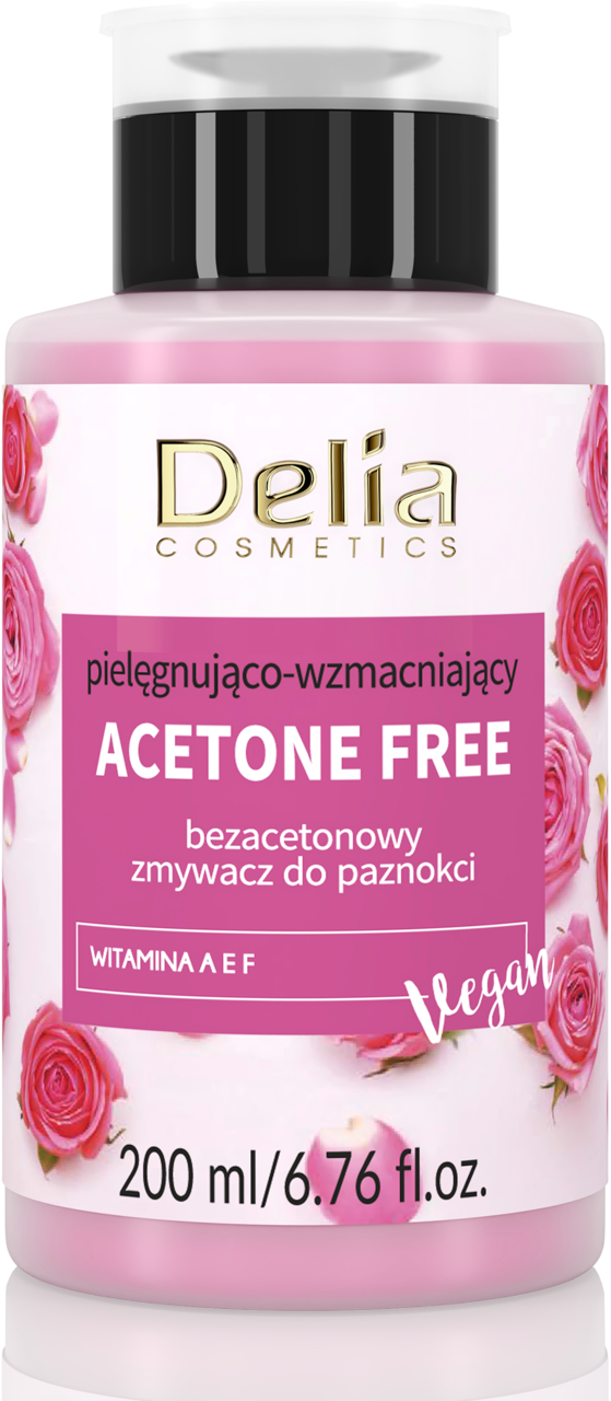 DELIA COSMETICS, zmywacz do paznokci, bezacetonowy, pielęgnująco-wzmacniający, 200 ml