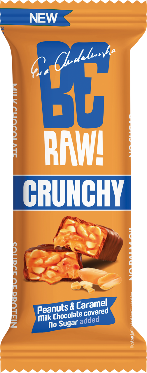 BERAW! EWA CHODAKOWSKA, Crunchy, baton z orzechami, karmelowy, 40 g
