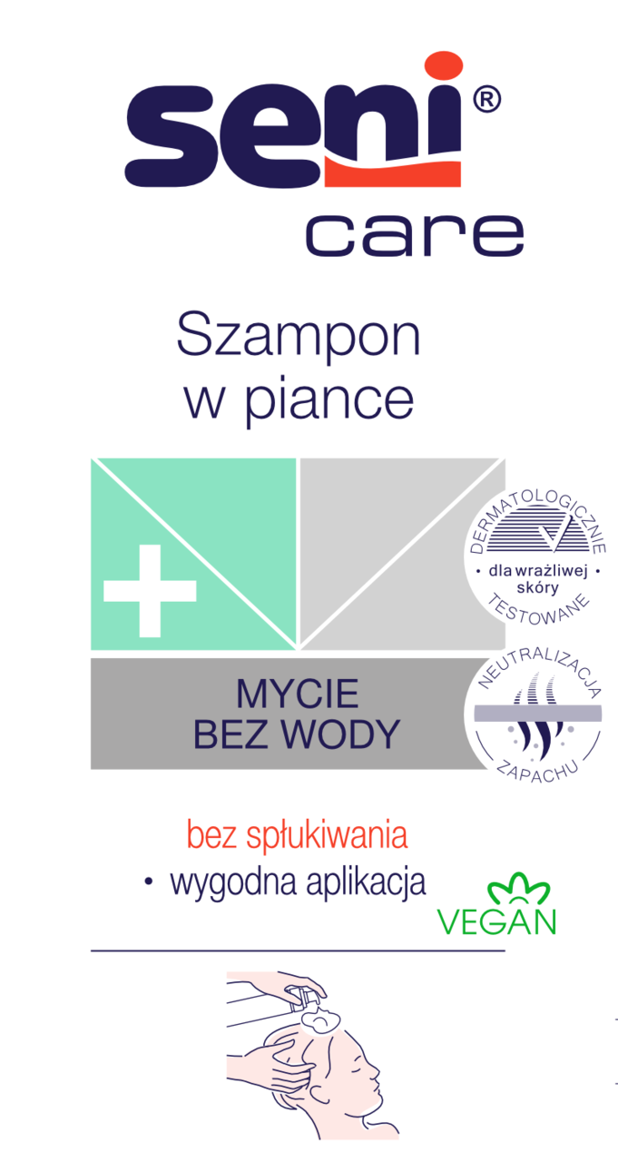 SENI, Care, szampon do włosów, w piance, bez użycia wody, 200 ml