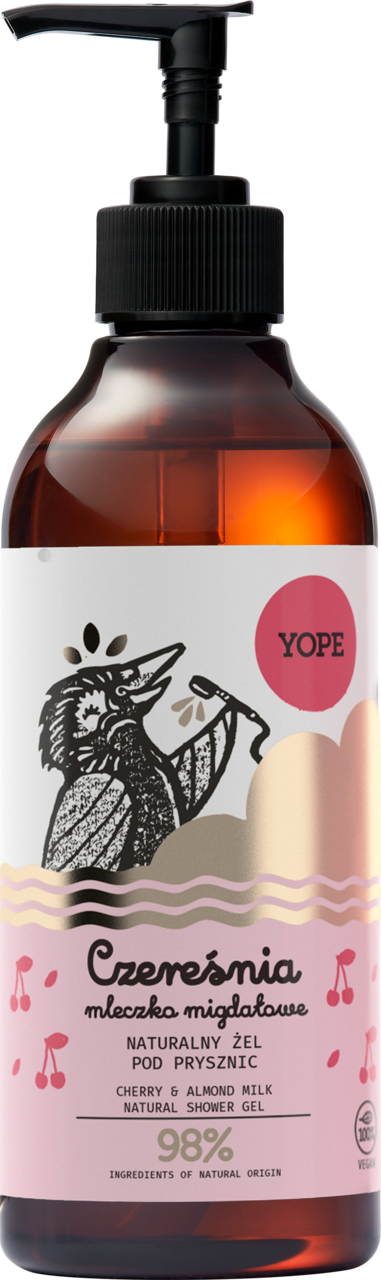 YOPE, żel pod prysznic, Czereśnia i Mleczko Migdałowe, 400 ml