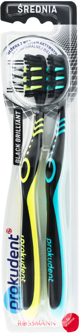 PROKUDENT, Black Sensitive, szczoteczka do zębów, średnia, 2 szt.