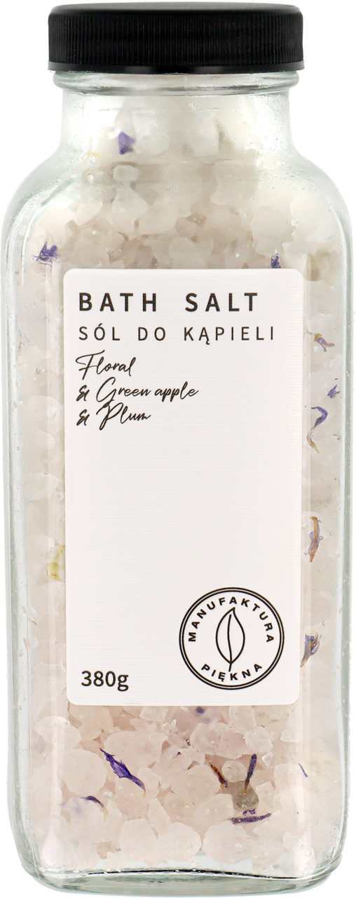MANUFAKTURA PIĘKNA, sól do kąpieli, Floral & Green Apple & Plum, 380 g