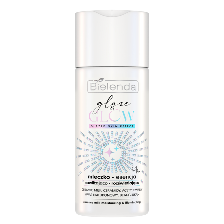 BIELENDA, Glaze & Glow, mleczko-esencja do twarzy, nawilżająco-rozświetlająca, glazed skin effect, 120 ml