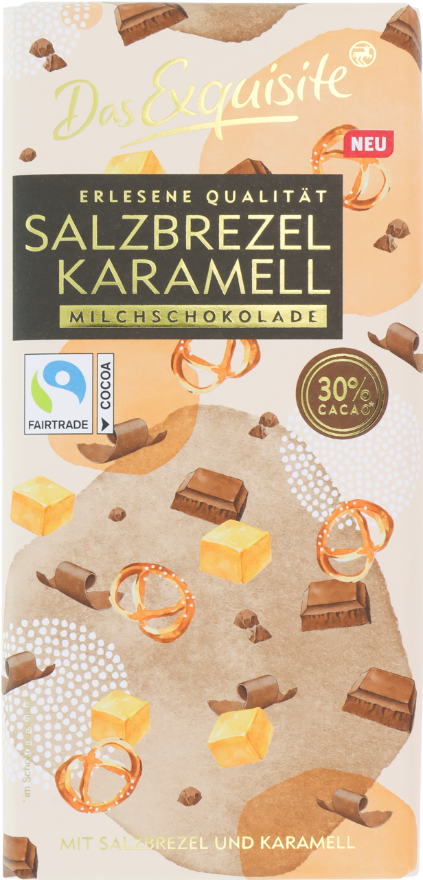 DAS EXQUISITE, czekolada mleczna z preclami, chrupkami Karmelowymi i Solą, 180 g
