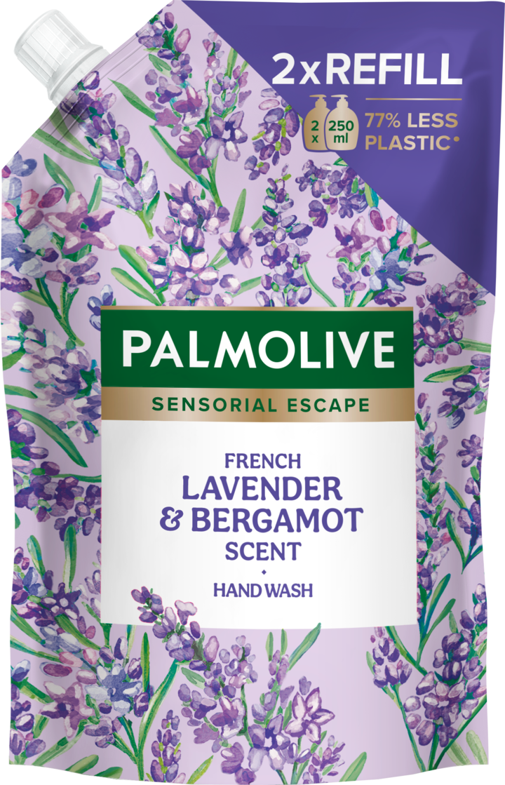 PALMOLIVE, Sensorial Escape, mydło w płynie, do rąk, Lawenda i Bergamotka, zapas, 500 ml