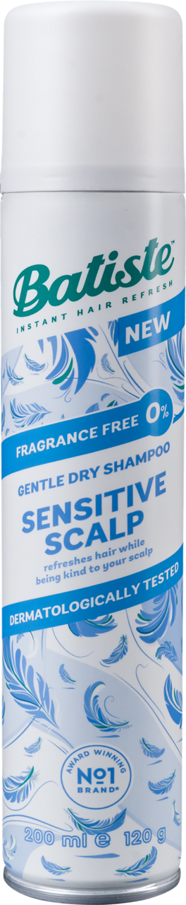 BATISTE, Sensitive Scalp, suchy szampon do włosów, bezzapachowy, 200 ml