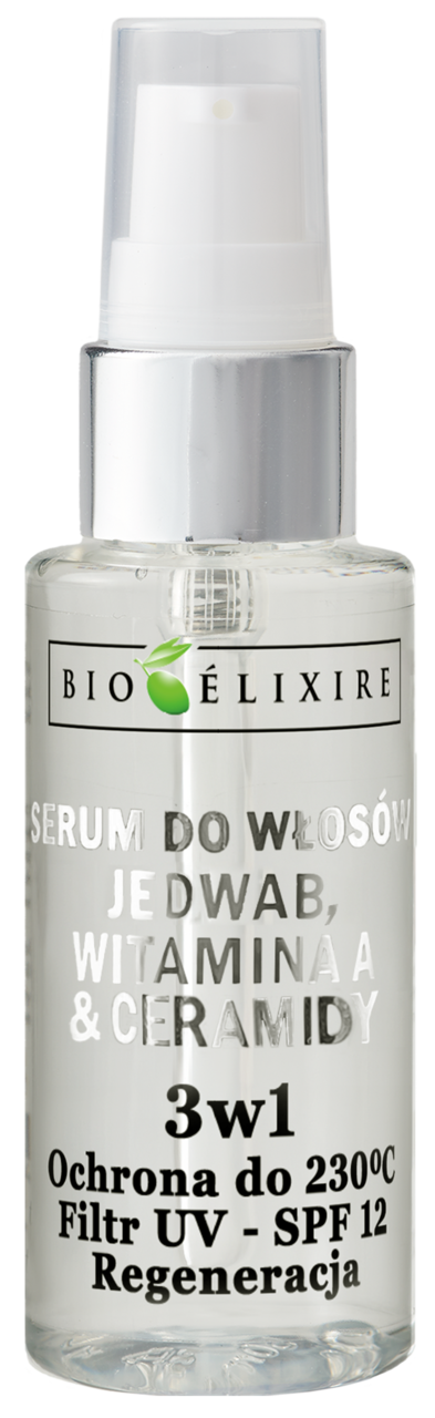 BIOELIXIRE, serum do włosów z Jedwabiem, Witaminą A i Ceramidami, 3w1;, 50 ml