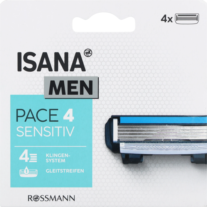 ISANA MEN, Sensitive, wkłady do maszynki do golenia, 4-ostrzowe, dla mężczyzn, 4 szt.