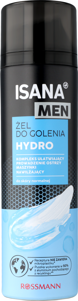 ISANA MEN, Hydro, żel do golenia skóry normalnej, 200 ml