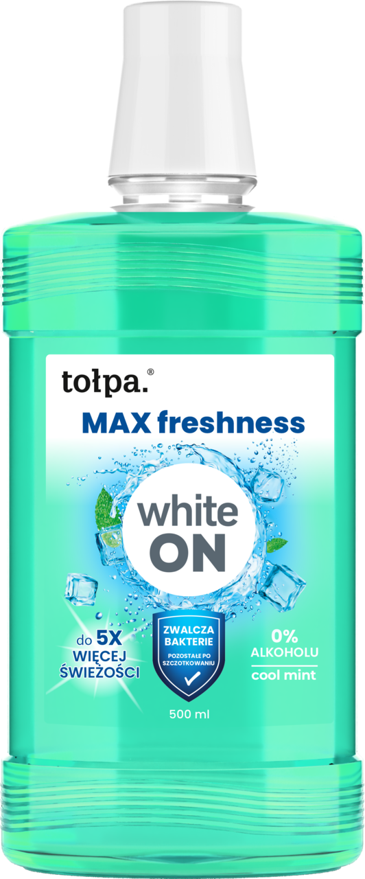 TOŁPA, White ON Max Freshness, płyn do płukania jamy ustnej, Cool mint, 500 ml
