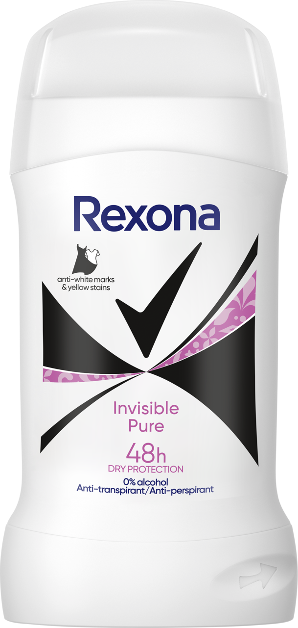 REXONA, Invisible Pure, antyperspirant w sztyfcie, dla kobiet, 48h, 50 ml
