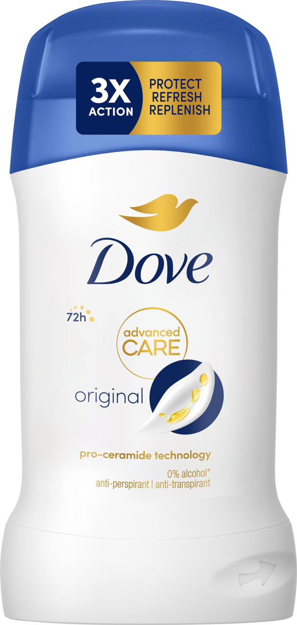 DOVE, Advanced Care Original, antyperspirant w sztyfcie dla kobiet, 72h, 50 ml