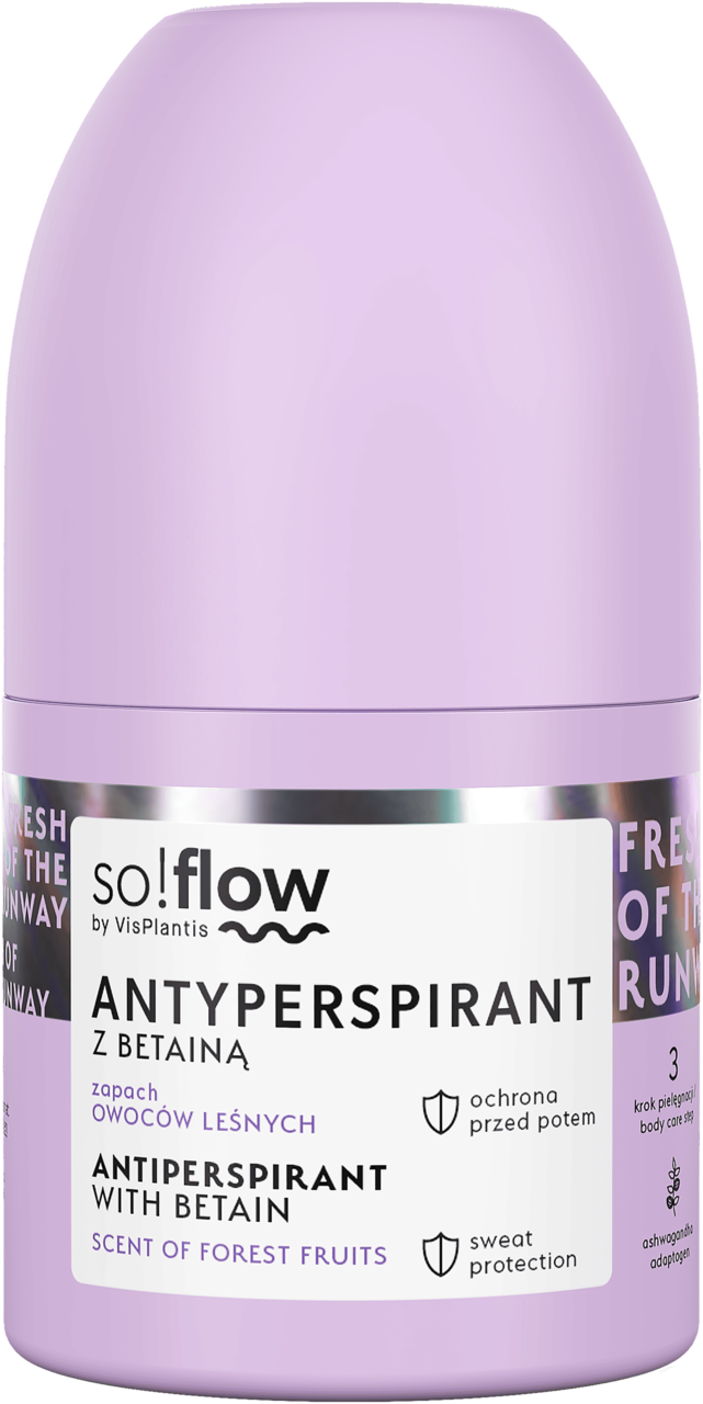 SO!FLOW BY VIS PLANTIS, antyperspirant w kulce, dla kobiet, z betainą, Owoce leśne, 50 ml