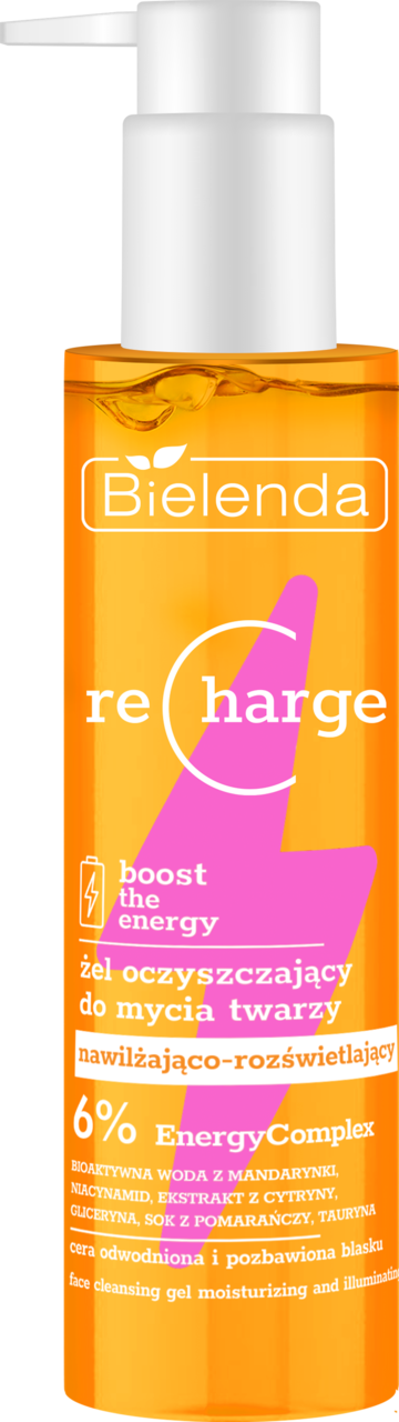 BIELENDA, Recharge, żel do mycia twarzy, oczyszczający, nawilżająco-rozświetlający, 150 ml