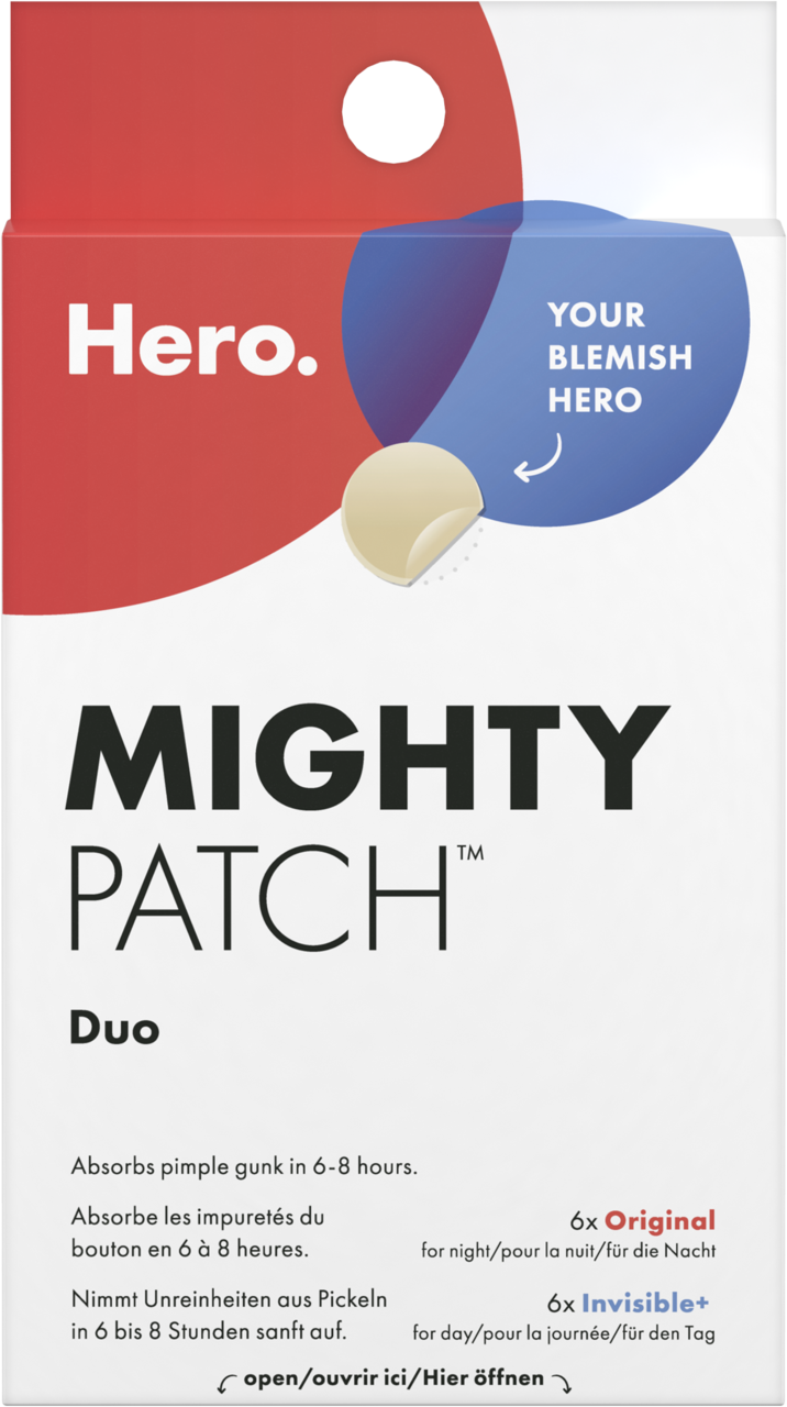 HERO., Mighty Patch Duo, plastry na wypryski, hydrokoloidowe, 12 szt.