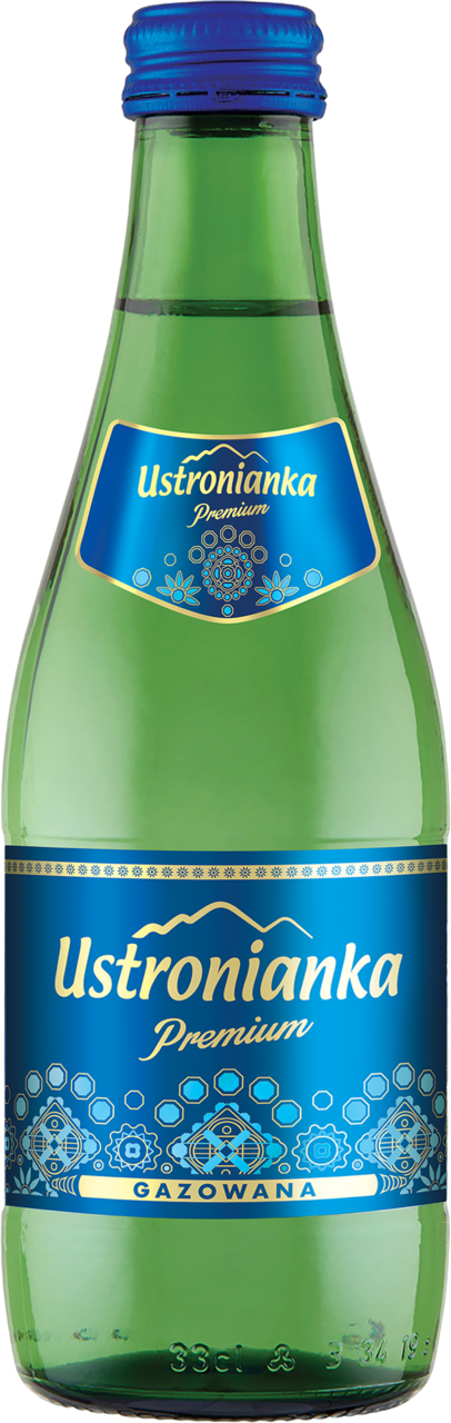USTRONIANKA, Premium, woda źródlana, gazowana, 330 ml