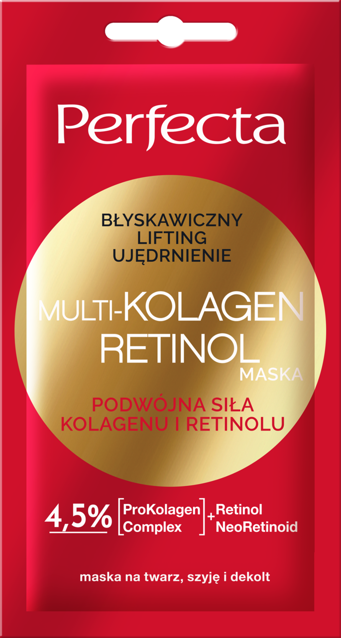 PERFECTA, Multi Kolagen Retinol, maseczka do twarzy, liftingująca i ujędrniająca, 8 ml