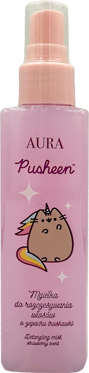 AURA, Pusheen, mgiełka do włosów ułatwiająca rozczesywanie, o zapachu truskawkowym, 100 ml