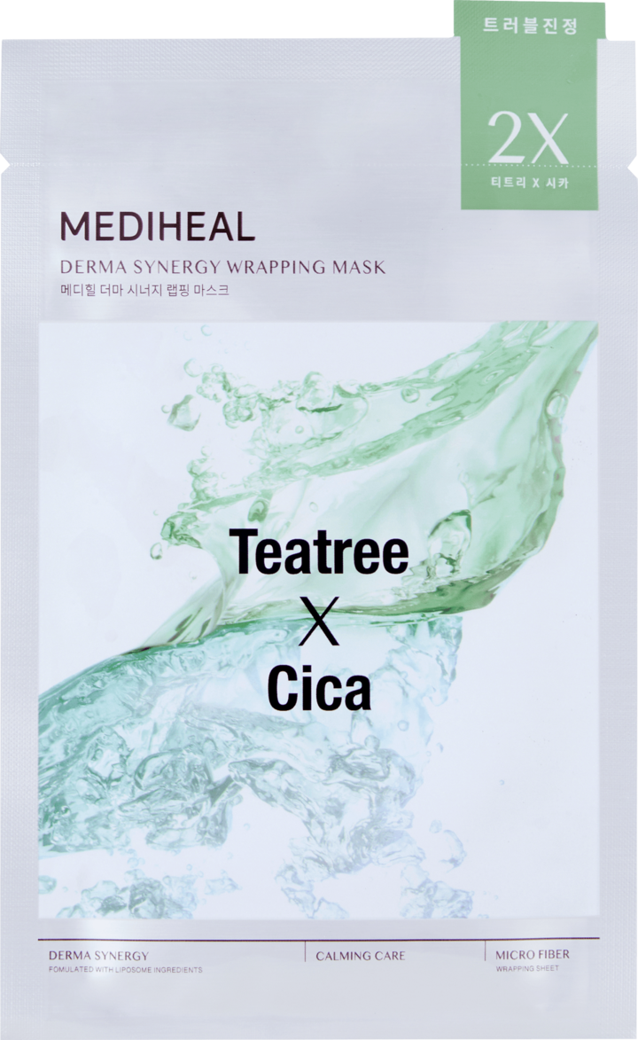 MEDIHEAL, Derma Synergy Wrapping, maska w płachcie, Teatree, Cica, 25 ml